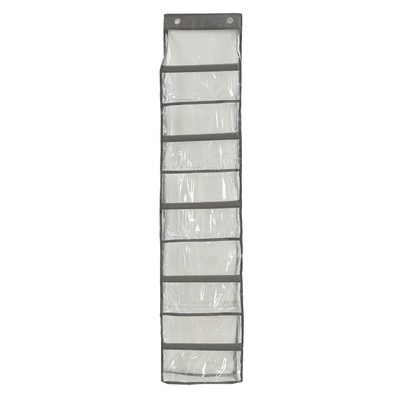 Relaxdays Organizer Da Parete, 3 Scomparti, Per Porta E Muro Portaoggetti Con Ganci Da Appendere 75x31x10 Cm Grigio 88692549