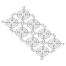 50mm Fan Finger Grill, 8 Pack Metal Grill Protector Guard, Silver