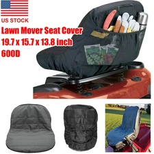 Universal Riding Lawn Mower Tractor Seat Cover Padded Comfort Pad Storage Pocket