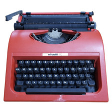 Olivetti 110 Manual Typewriter Red w/ Cover Used Tested for Display Vintage thumbnail