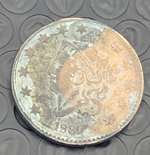 1830 großer Cent, Krönchenkopf, seltenes frühes Datum Kupfer - feine Erhaltung - Münzschnapp - Bild 2 von 5