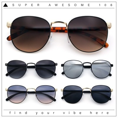 Boho Normcore Windsor Metal Rim Rectangular Round Hipster Sunglasses