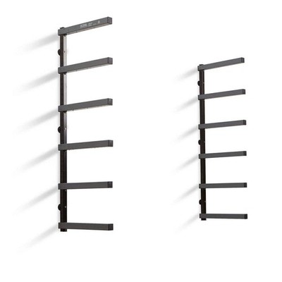 BORA 39.5'' H x 72'' W x12.5'' D 6-Level Black/Gray Mounted Steel Garage Wall Shelf