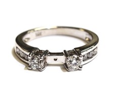 Bague or blanc 14 carats diamant 0,50 ct sertie semi monture toute forme ou taille personnalisée