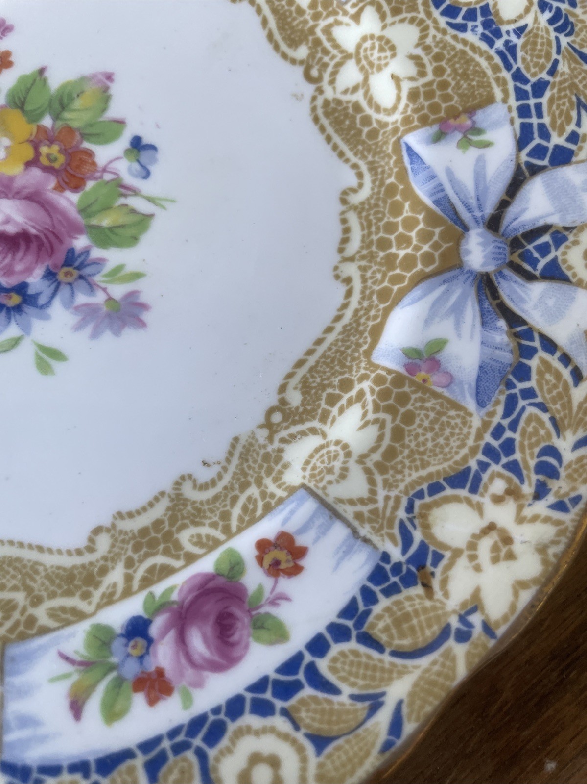 Rare Royal Albert Crown China Valentine Bread  Plates Plate Set 4