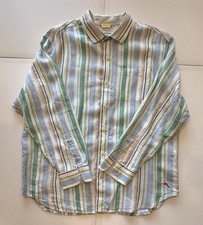 Tommy Bahama 1XLB Striped 100 Linen Long Sleeve Button Up Shirt Big  Tall