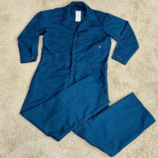 U.S. Military Coveralls Mens 48R Blue Flame Resistant Utility Twill Work Uniform