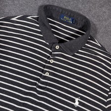 Polo Ralph Lauren Polo Shirt Men XL Black Stripe Short Sleeve Cotton Classic Fit