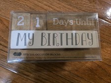Yankee Candle Special Occasion Wood Blocks, Days Until, Birthday, Christmas  Etc