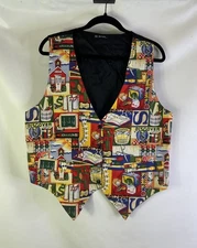 Vintage 90s Handmade School Teacher Instructor Vest Sleeveless Shirt Womens Larg