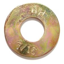 MIDWEST FASTENER 79524 Flat Washer,  For Screw Size 7/16" , Steel Zinc Yellow