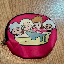 Golden Girls Coin Purse Hot Pink Novelty Cartoon TV Show Zip Closure