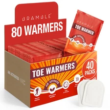 80 Adhesive Toe Warmers for Feet (40 Pairs) | Long-Lasting Foot Warmers with ...