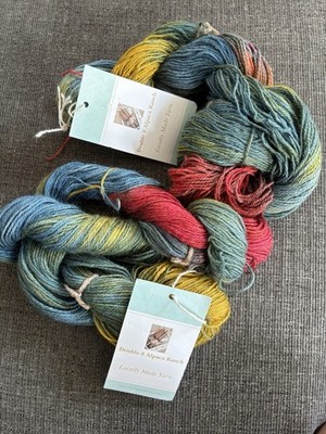 DOUBLE 8 ALPACA RANCH Suri Alpaca & Bamboo Yarn 200 Yds 2 Skeins Van Gogh