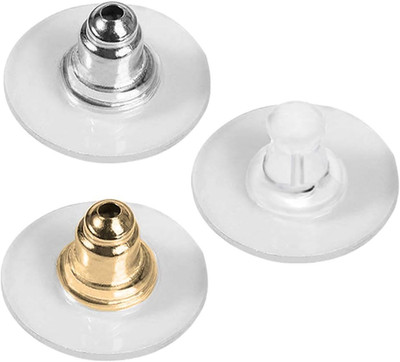 150 Paare Kugel Clutch Ohrring Rücken Clear und Gummi Ohrring Safety Pads - Silb