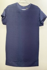 J. Crew Shift Dress Navy Blue Pleated Short Sleeve Classic Capsule Old Money 6