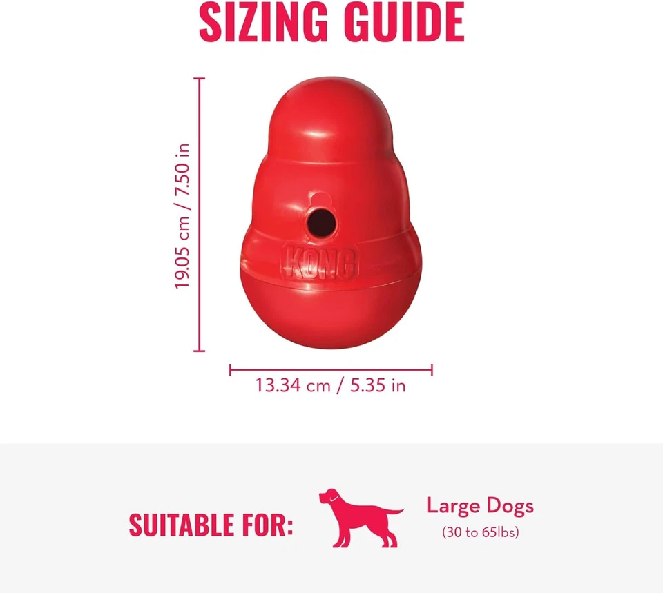 KONG Wobbler - Juguete interactivo para perros para dispensar golosinas - Alimentador lento para perros para él Foto 4 de 4