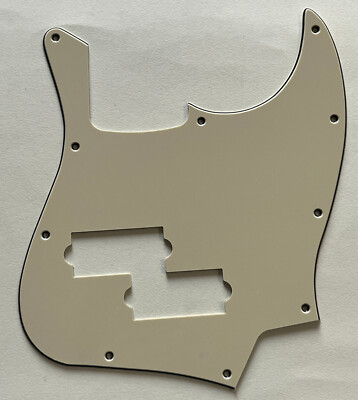 Vintage Yellow Pickguard Fit Top Jazz Bass With PB Pickup Hole Guitar Parts