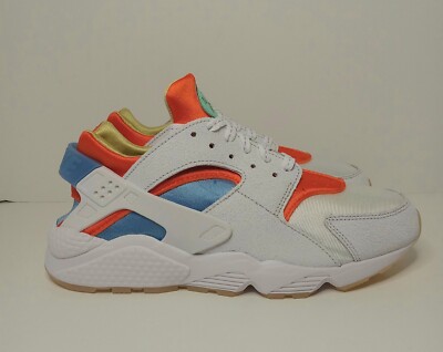 Nike Air Huarache  White Safety Orange University Blue  DX2345-100 MENS  10.5