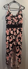 Womens No Boundaries Ruffle Walk Through Maxi Romper Size XL 15-17