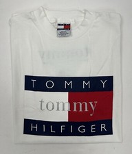 Vintage Tommy Hilfiger The Real American Fragrance Big Flag Tee Made in USA XL