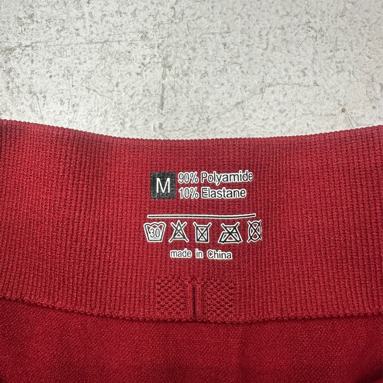 Dark Red Elastic Waist Fitted Basic Athletic Legg… - image 2