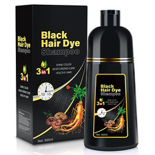Shampoo Para Cubrir Canas Cabello negro Hierbas Naturales Brillo Y Crecimi