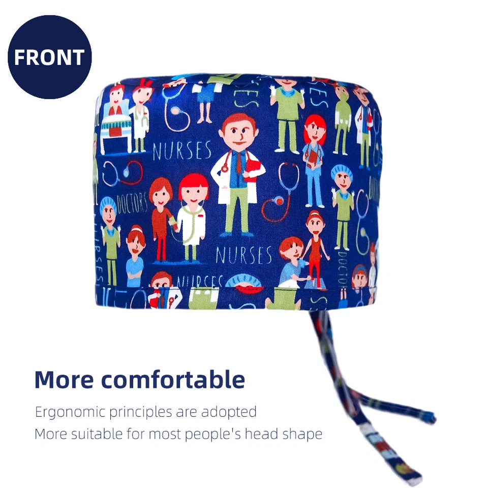 Women's surgeon cap organs printed hospital operating room medical scrub hat - Image 2 of 4