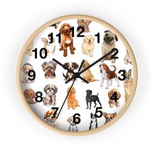 Dog-Themed Wall Clock for Pet Lover Gift, Cute Home Decor, Dog Lovers Wall