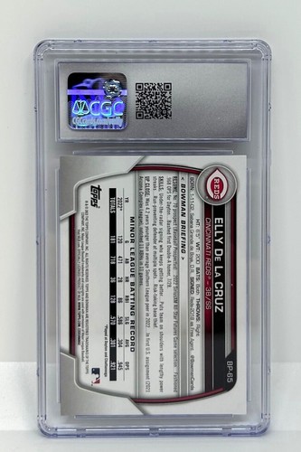 2023 BOWMAN PROSPECTS #BP-65 ELLY DE LA CRUZ CINCINNATI REDS CGC 8.5 NM/MINT+ - Picture 2 of 2