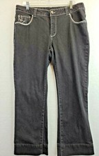Faded Glory Womens 18 Altered Black Denim Jeans
