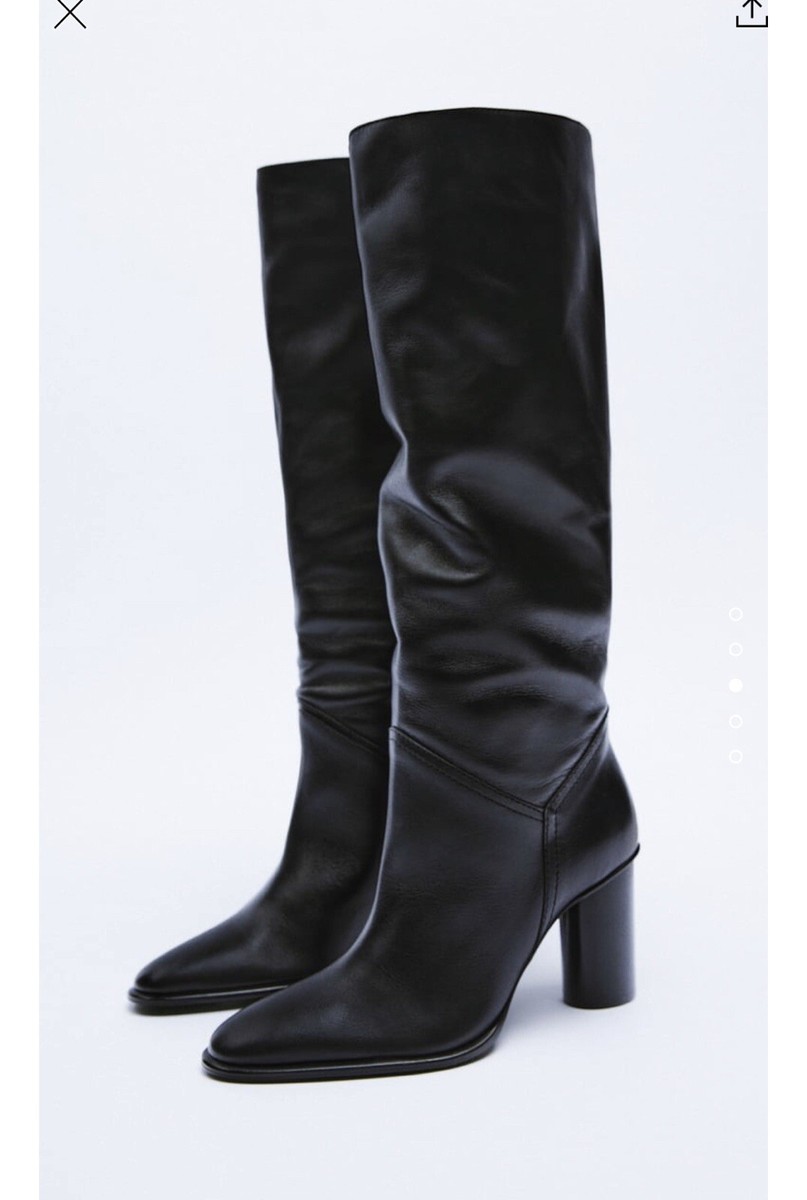 zara black knee boots