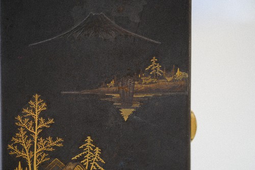 Meiji Komai style Japanese cigarette case With Gold and Silver Inlay 6X3" NICE - Picture 5 of 17