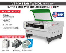 ALL INCLUDED 63"x40" CO2 Laser Cutter Double Head System 150W VERSA STAR TWIN XL