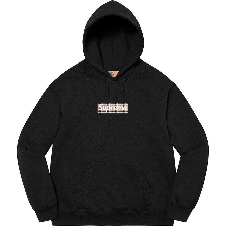 Sweat shirt à capuche logo Supreme Burberry Box noir taille moyenne (M)