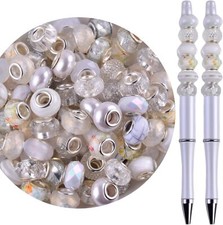 Large Hole Beads for Bracelet Jewelry Making Bulk,100Pcs 15Mm European Beads for