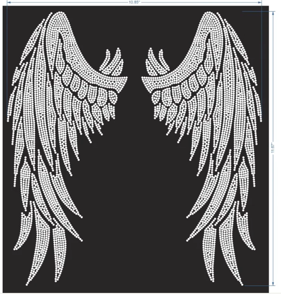 Дизайн со стразами крылья LA, утюг на передаче горячее исправление, (СВЕЧЕНИЕ в ТЕМНОТЕ) - Изображение 4 из 4