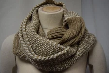 NEW GAP Mixed Stitch Double Loop Cowl Snood Infinity Scarf Knit Oatmeal Beige