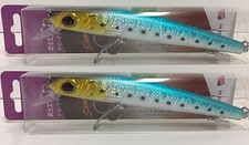 QTY 2 Samurai 6.5" 1.5oz Top Water Long Shot lure 2/0 hook  (Sea Blue) 