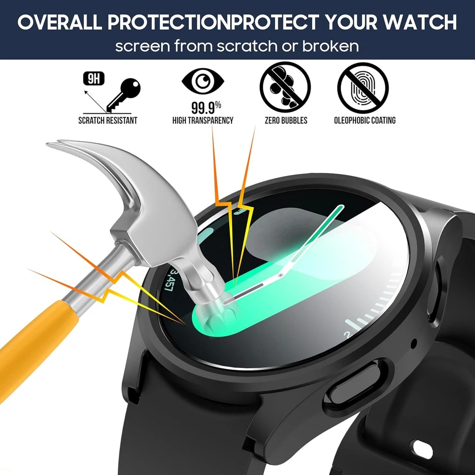 For Samsung Galaxy Watch 4 5 6 7 40/44mm Full Screen Protector Hard Matte Cover - Image 3 of 4