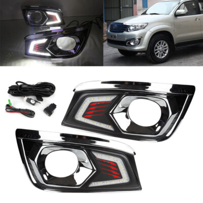 1 Set LED Front DRL Daytime Running Lights For Toyota Fortuner 2012-2014