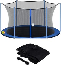 Black Round Replacement Trampoline Safety Enclosure Net for 12ft Frames US
