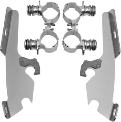 Memphis Shades Trigger-Lock Mount Kit for Fats/Slim Windshields Polished MEK1968