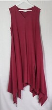 COMPLETO LINO BY ARTHURIO lagenlook linen dress, raspberry red, size L