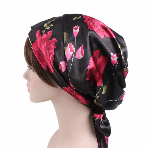 Hat Cap Satin Chemo Turban Bonnet Hair Care Night Sleep Head Scarf W Head Wrap - Picture 18 of 28
