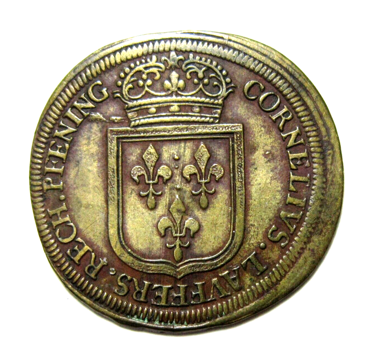 シャンプー Ex currency NUREMBERG BRASS TOKEN (JETON). LOUIS XIV. CORNELIUS LAUFFERS