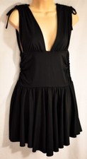 women's black summer short dress size medium beach cover up v neck super stretch