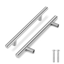 1 Pack Kitchen Cabinet Handles Silver Drawer Pulls 7", 5" Hole Center