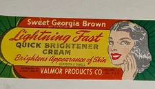 1930s Valmor Sweet Georgia Brown Label Chicago Black Americana NOS