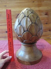 XL Handcrafted Thai Wooden Newel Post Finial Solid wood Pinecone Mandalay Box Co